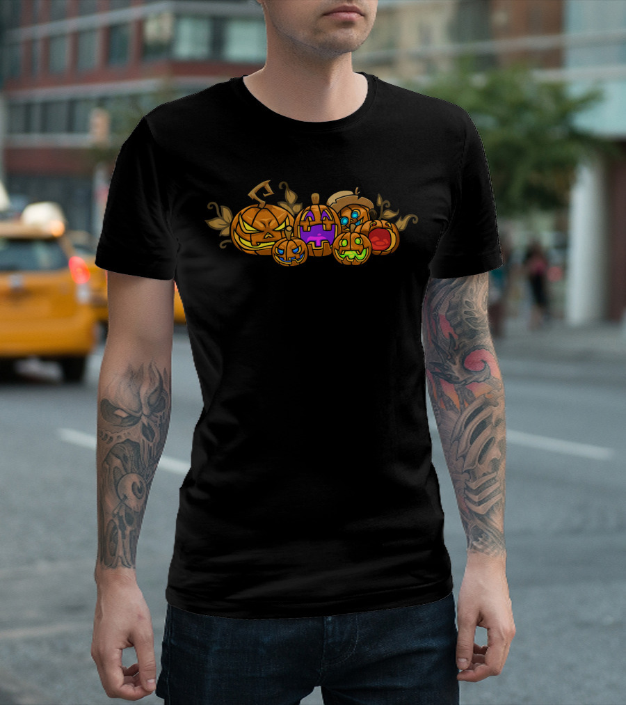 Kids Halloween Pumpkin Faces Creations T-Shirt