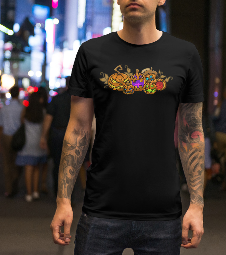 Kids Halloween Pumpkin Faces Creations T-Shirt