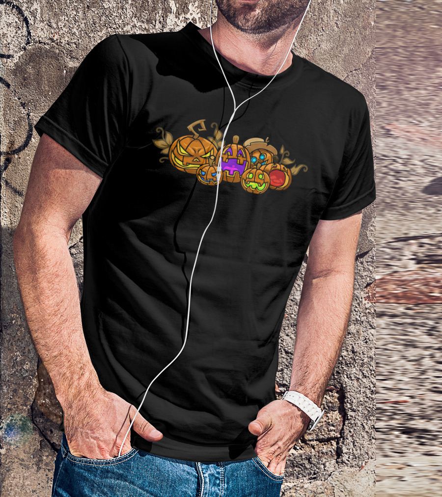 Kids Halloween Pumpkin Faces Creations T-Shirt
