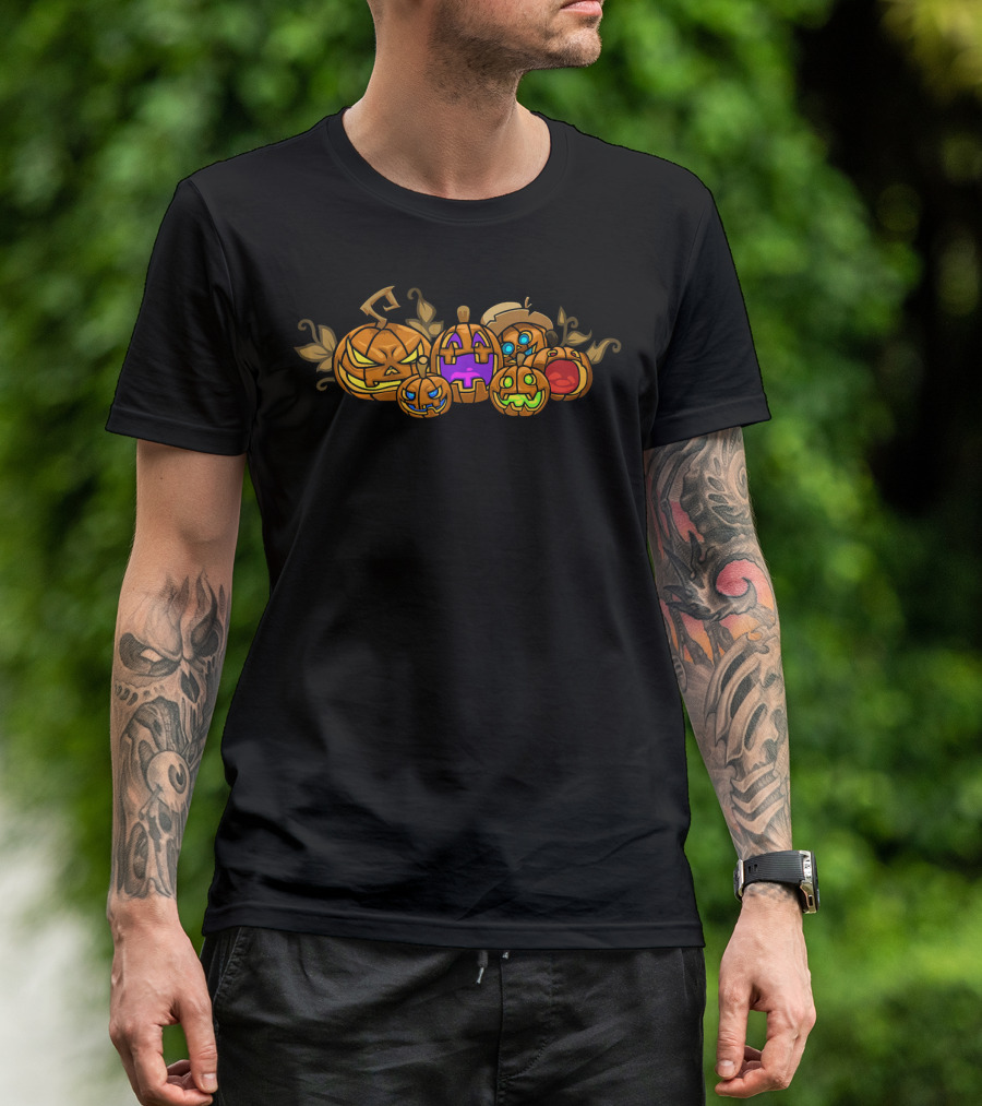 Kids Halloween Pumpkin Faces Creations T-Shirt