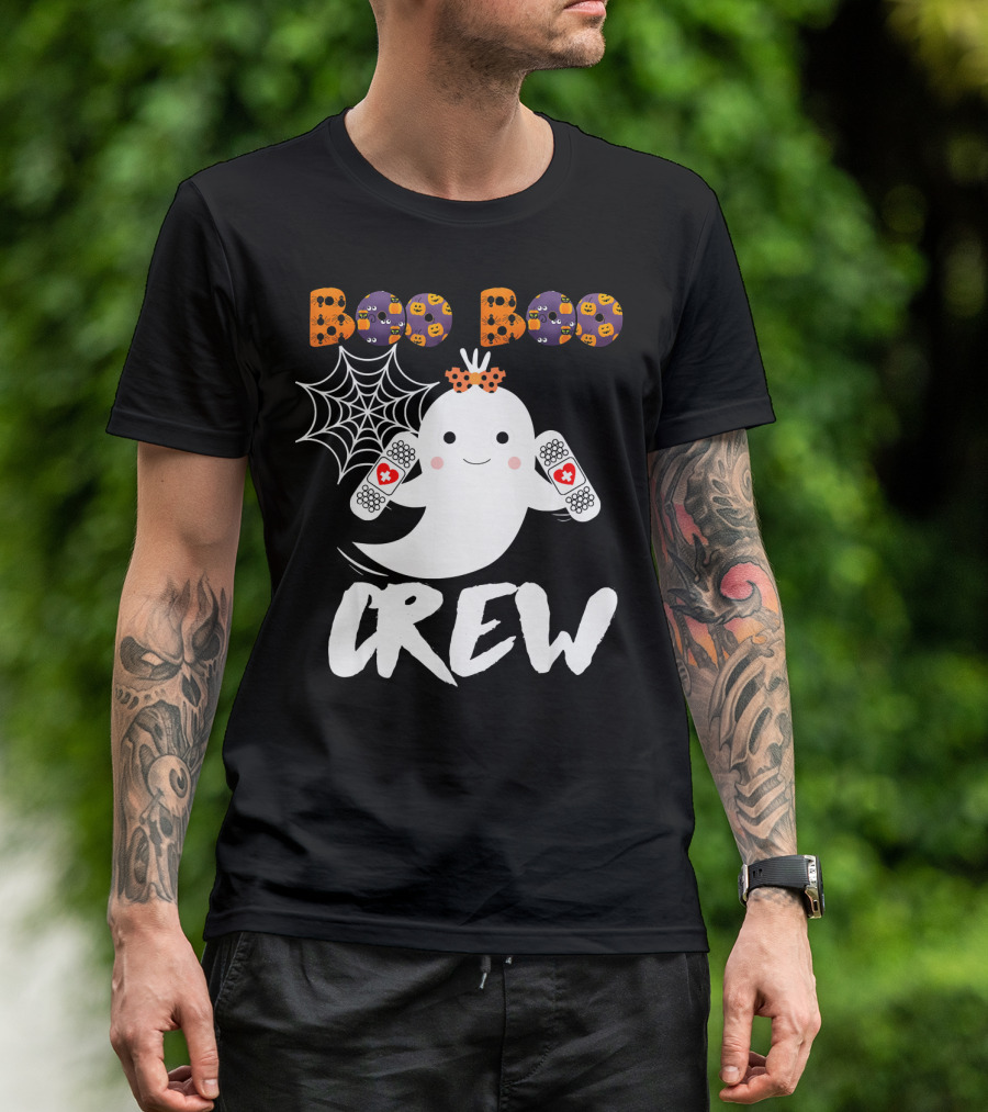 Boo Boo Crew Ghost With Bandages And Spider Web T-Shirt