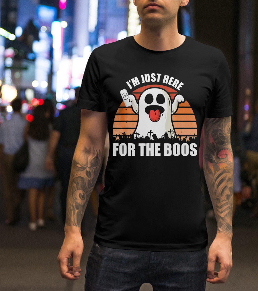 I'm Just Here For The Boos Ghost Halloween Pun Claws T-Shirt