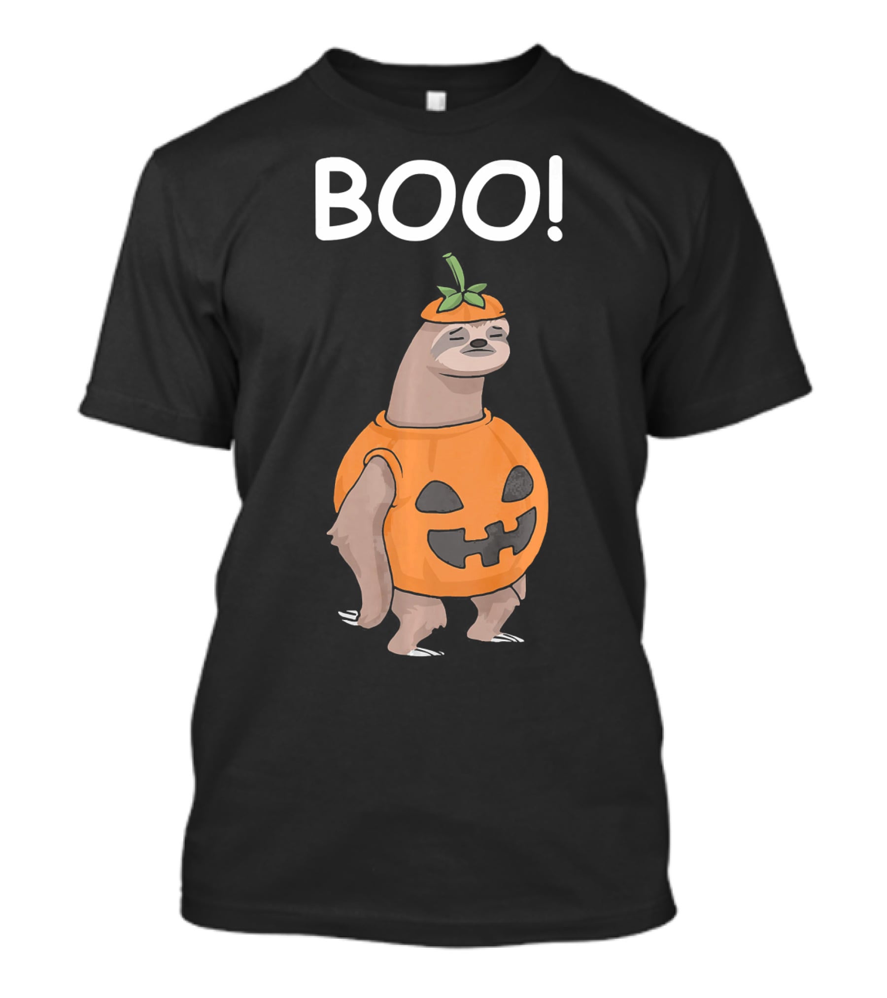 BOO Funny Halloween Sloth Lazy Jack Pumpkin T-Shirt