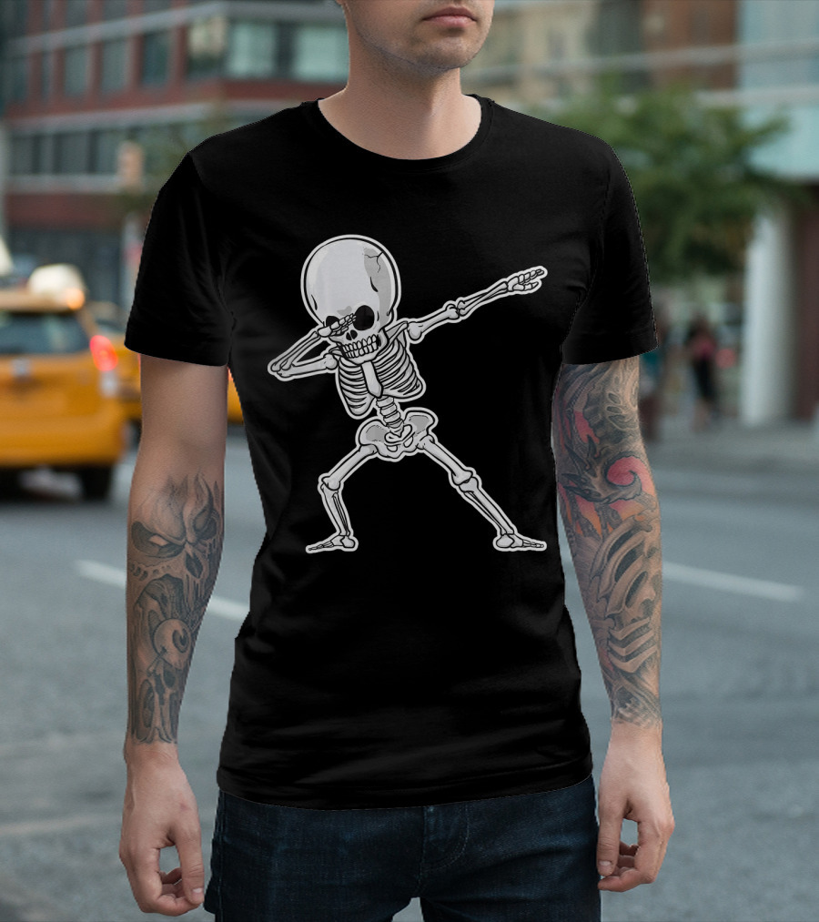 Dabbing Skeleton Dance Halloween Party Vibe T-Shirt