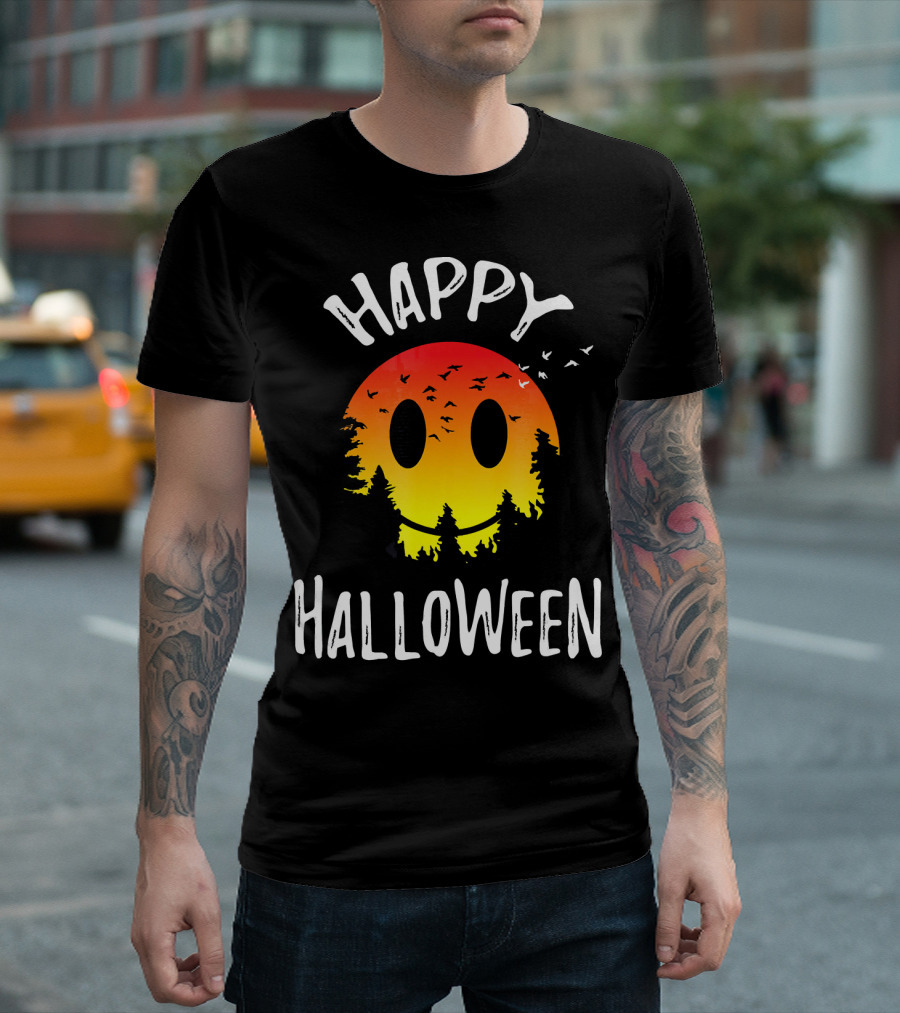 Happy Halloween Spooky Camp Sunset T-Shirt