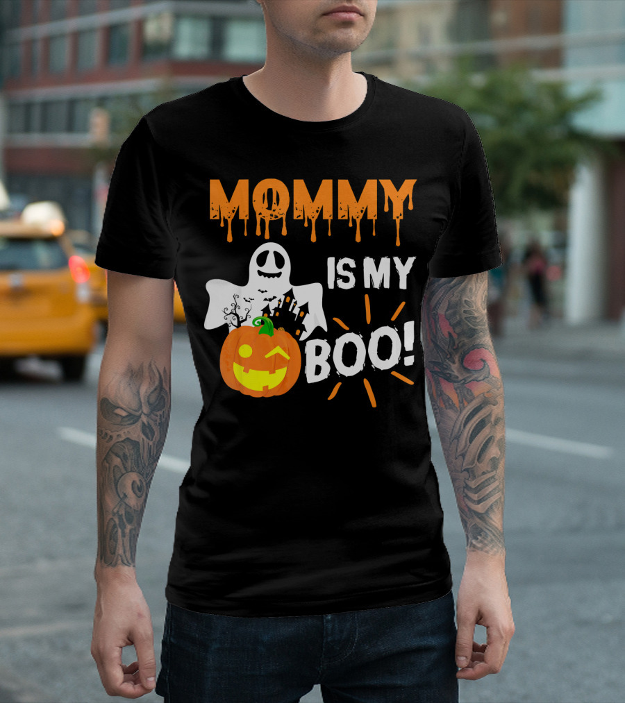 MOMMY IS MY BOO Ghost Pumpkin Halloween T-Shirt