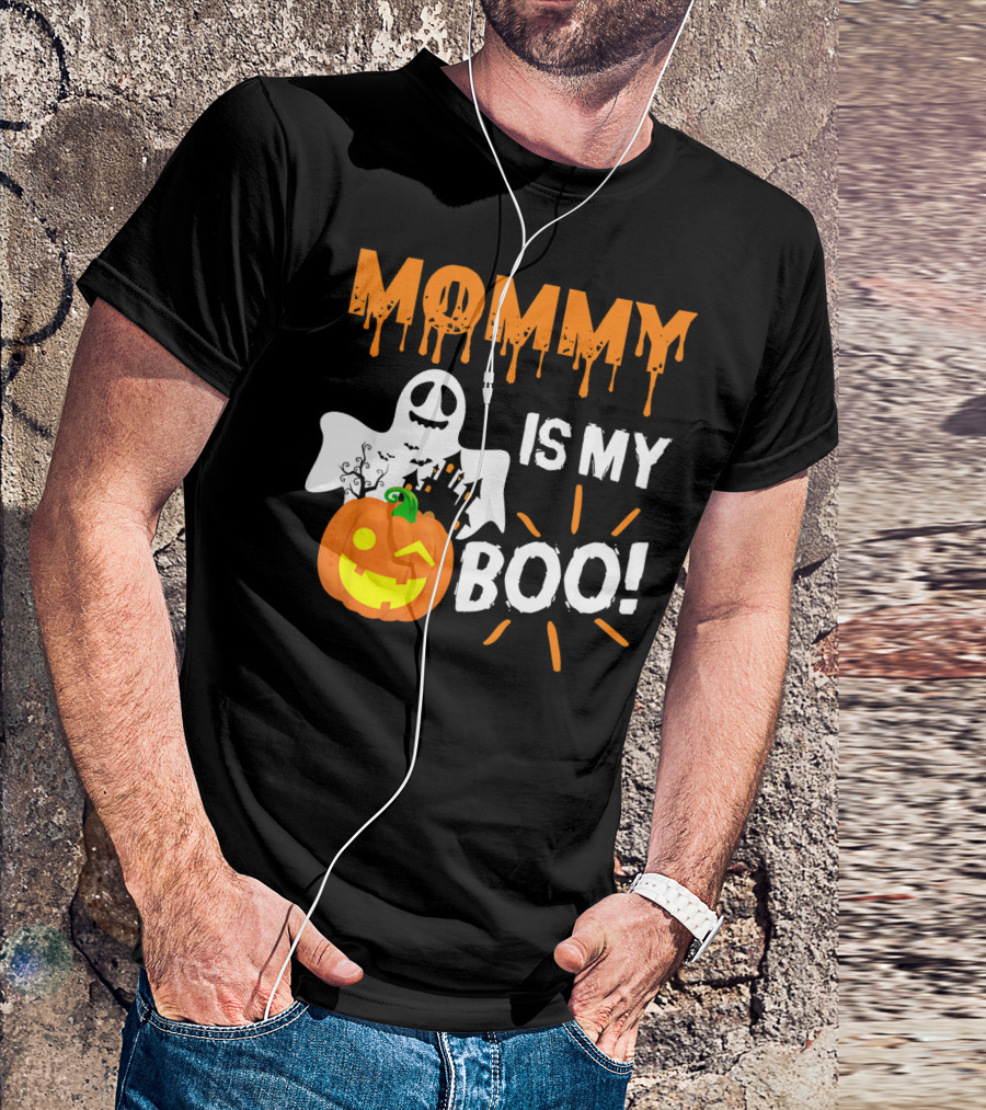 MOMMY IS MY BOO Ghost Pumpkin Halloween T-Shirt