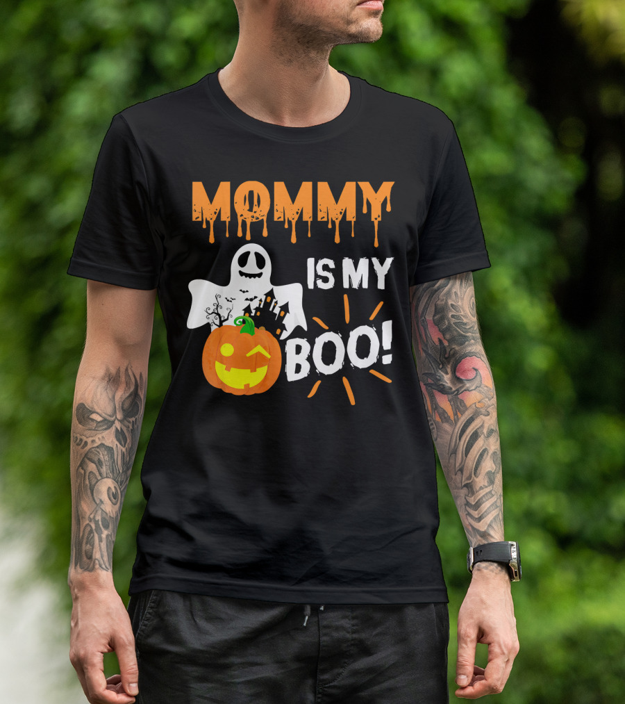MOMMY IS MY BOO Ghost Pumpkin Halloween T-Shirt