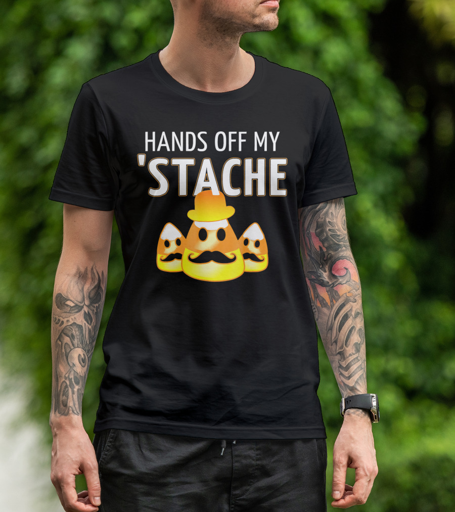 HANDS OFF MY STACHE Candy Corn Moustache Trio T-Shirt