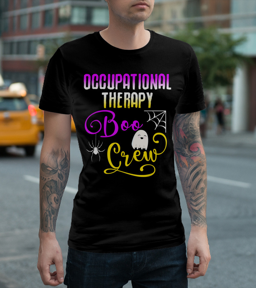 Occupational Therapy Halloween Boo Crew Ghost and Spider T-Shirt