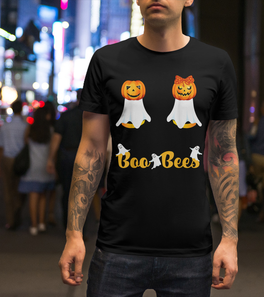 Boo Bees Couples Halloween Costume With Pumpkin Ghosts Scary T-Shirt