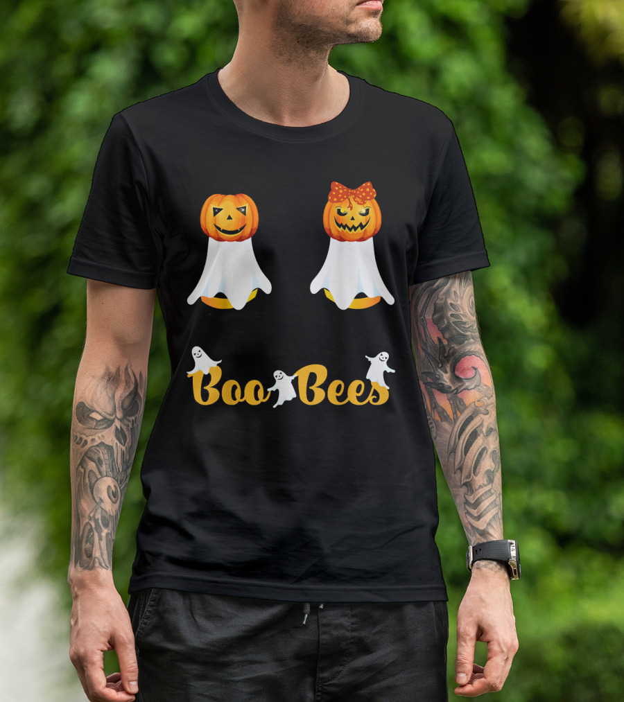 Boo Bees Couples Halloween Costume With Pumpkin Ghosts Scary T-Shirt