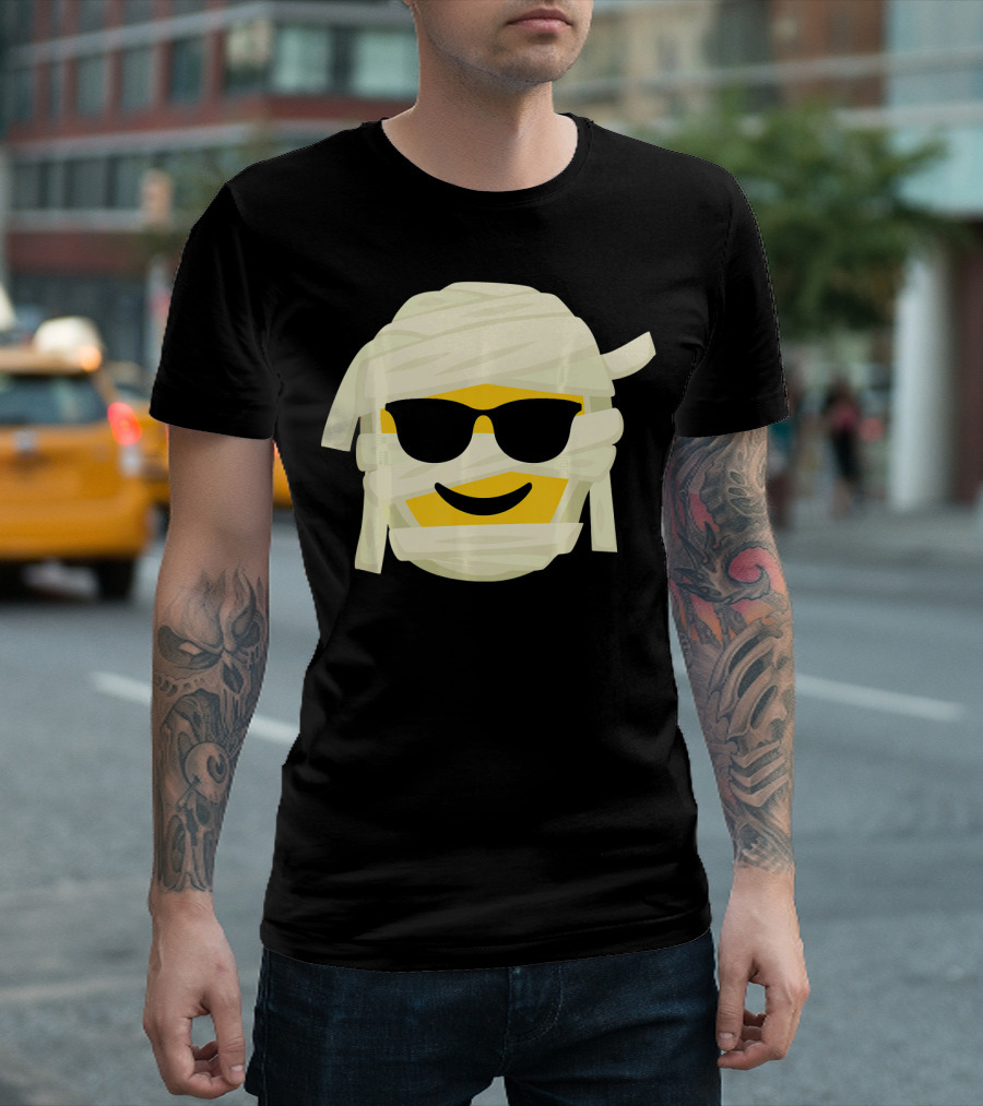 Mummy Emoji Wrapped In Bandages With Cool Shades T-Shirt