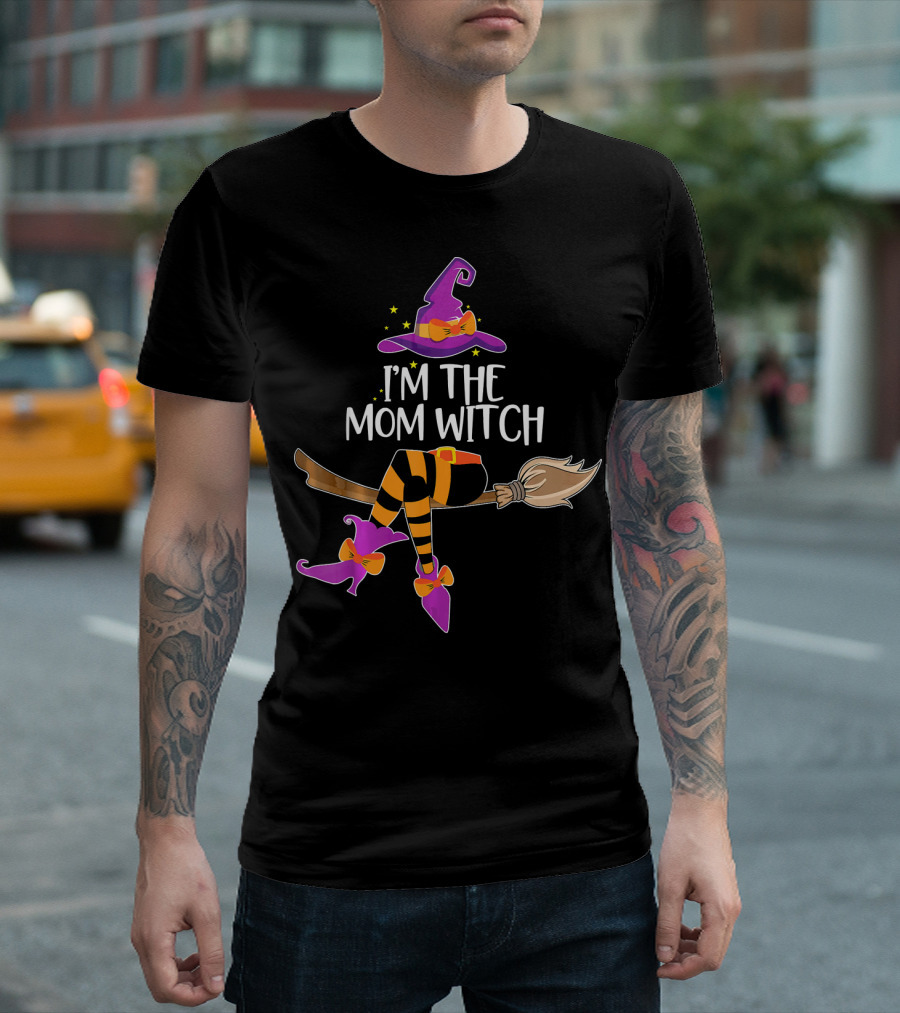 I’m the Mom Witch Halloween Matching Wizard Hat and Broomstick T-Shirt