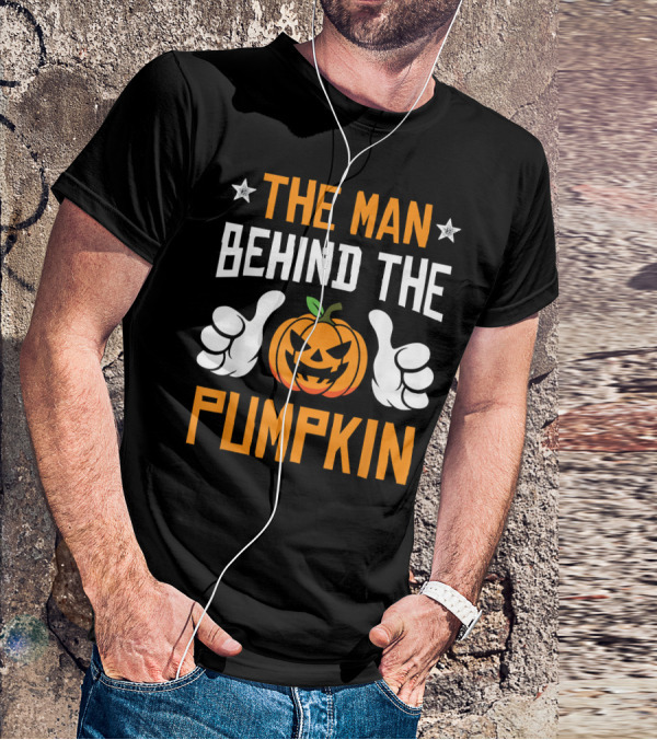 The Man Behind The Pumpkin Halloween Funny Mens T-Shirt