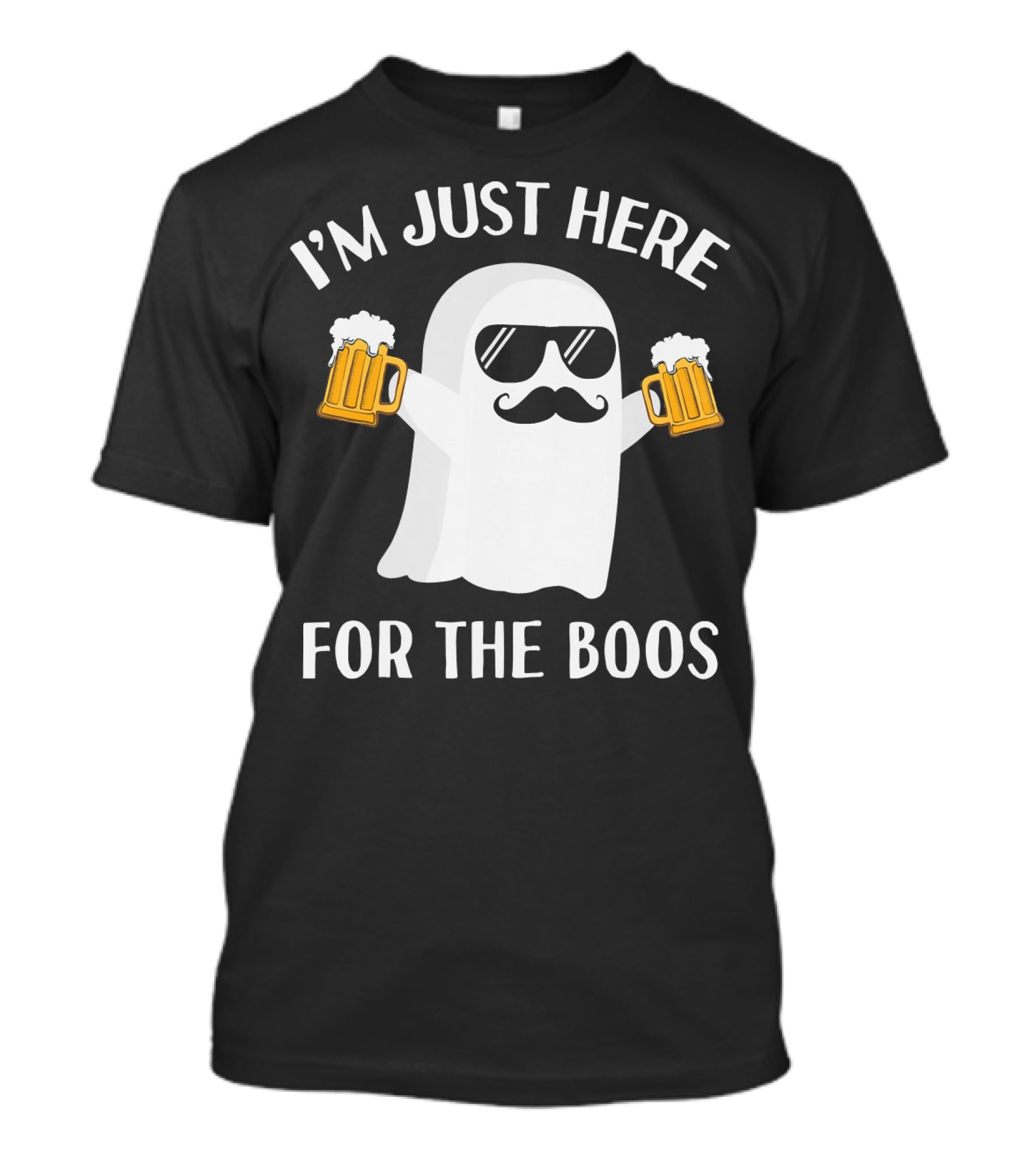 I'm Just Here For The Boos Funny Halloween Party Ghost Beer T-Shirt