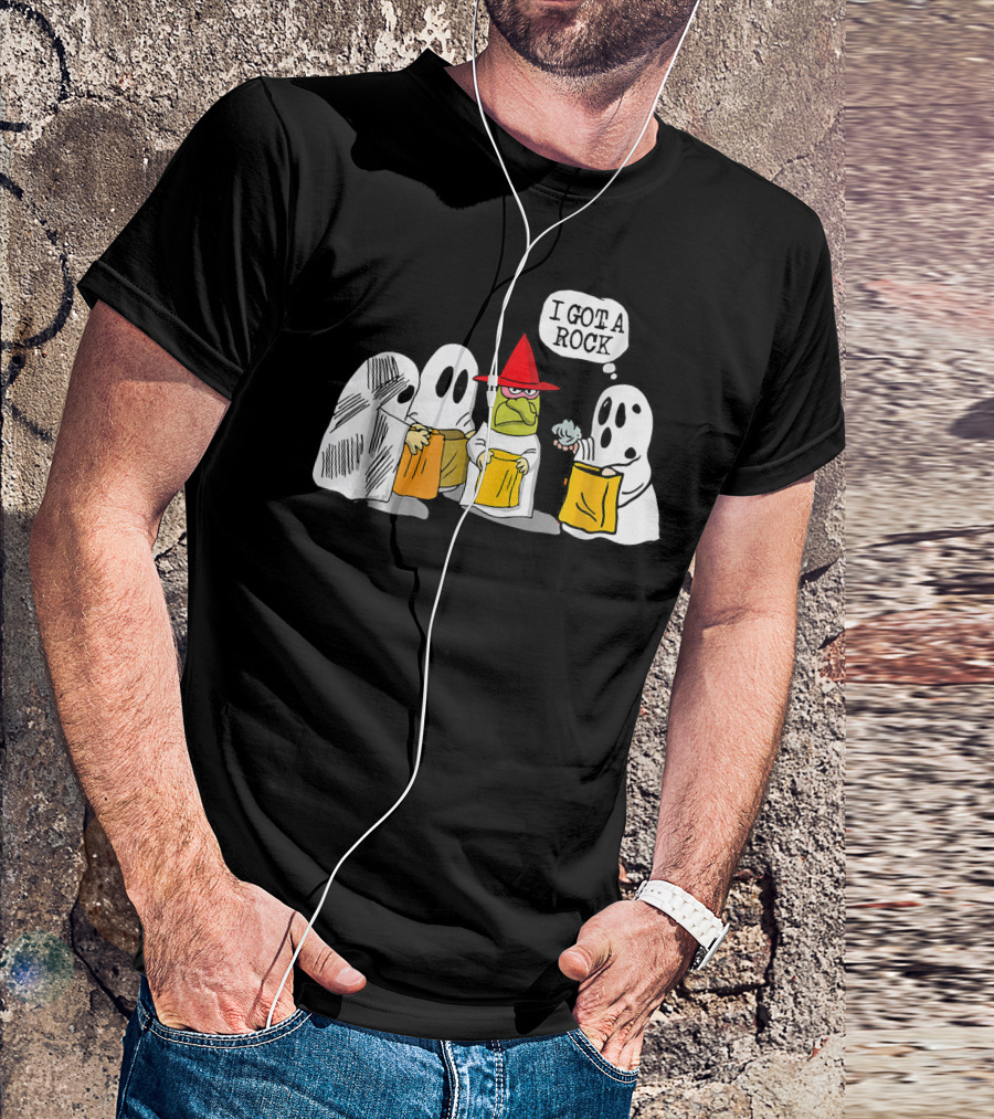 I Got A Rock Funny Trick Or Treat Ghosts And Unamused Witch Hat T-Shirt