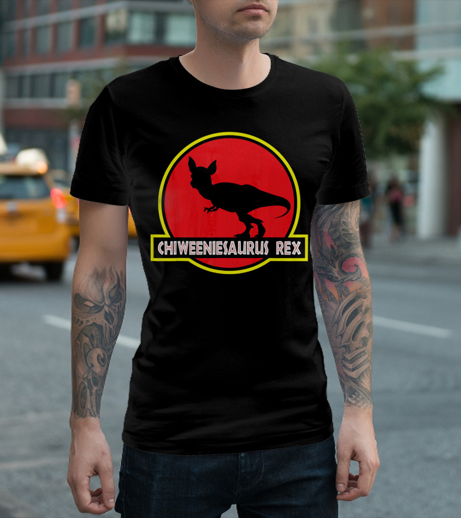 Chiweeniesaurus Rex Funny Chiweenie Jurassic Park T-Shirt