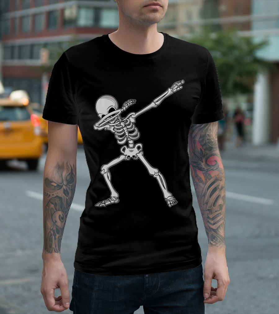 Dabbing Skeleton Kids Adult Dab Bone Dance Pose T-Shirt