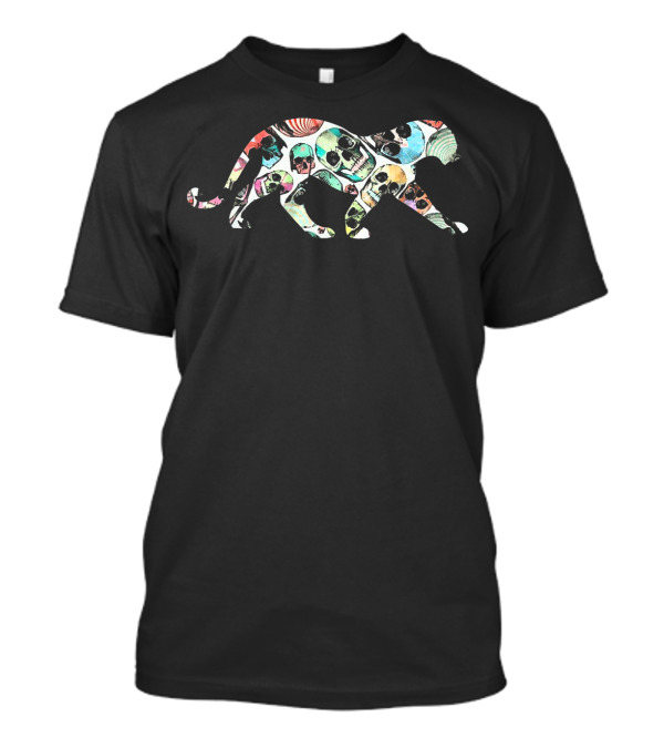 Zombie Leopard Halloween Skull T-Shirt