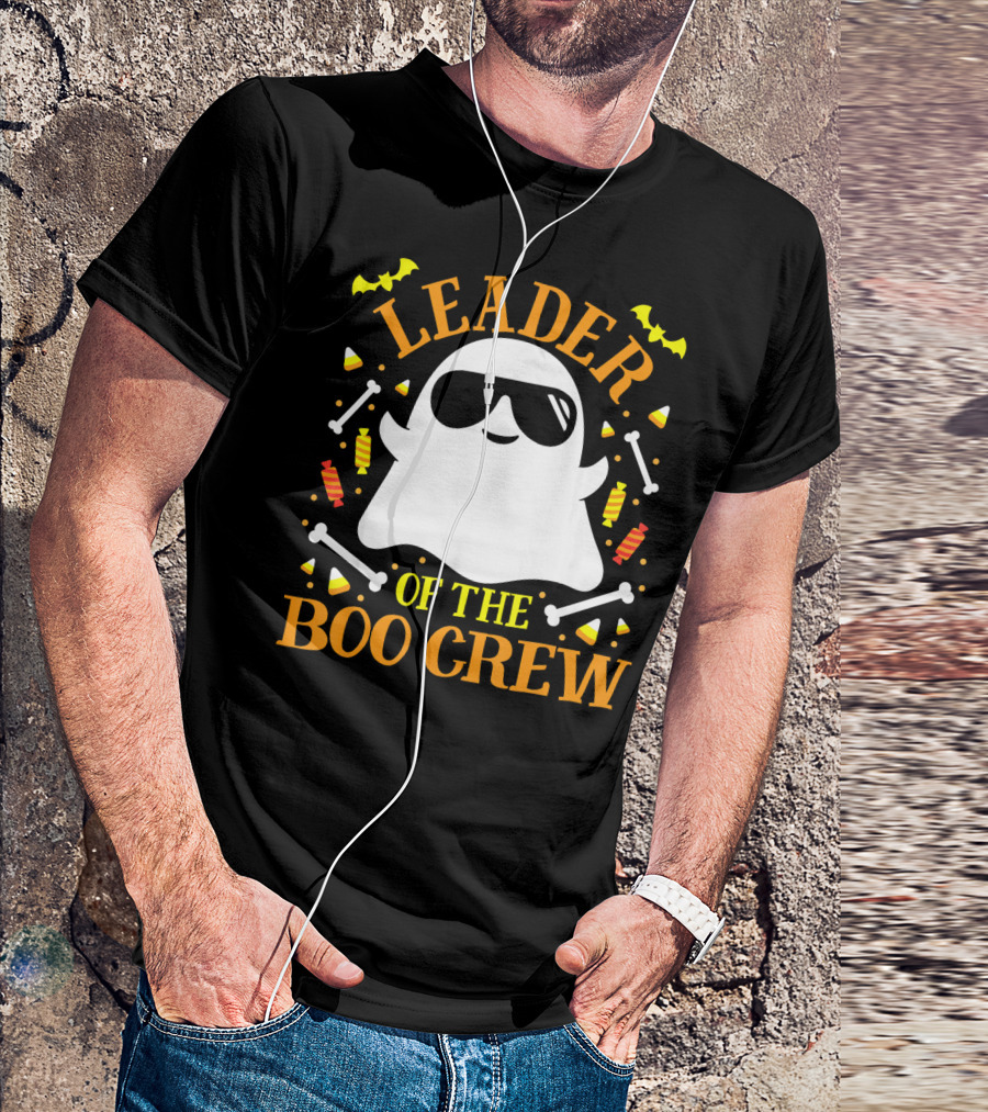 Leader Of The Boo Crew Ghost Halloween Matching Set T-Shirt