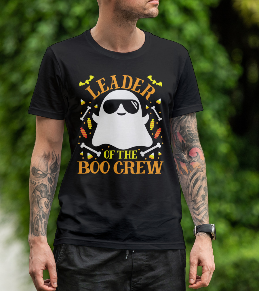 Leader Of The Boo Crew Ghost Halloween Matching Set T-Shirt