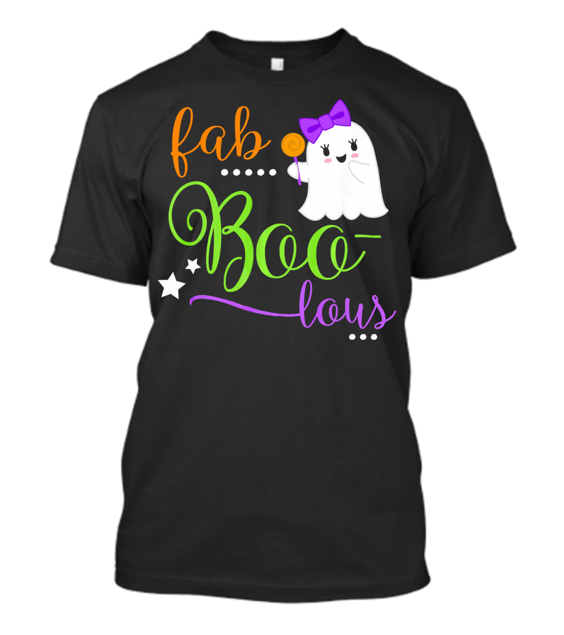Fab Boo Lous Ghost With Bow And Stars T-Shirt