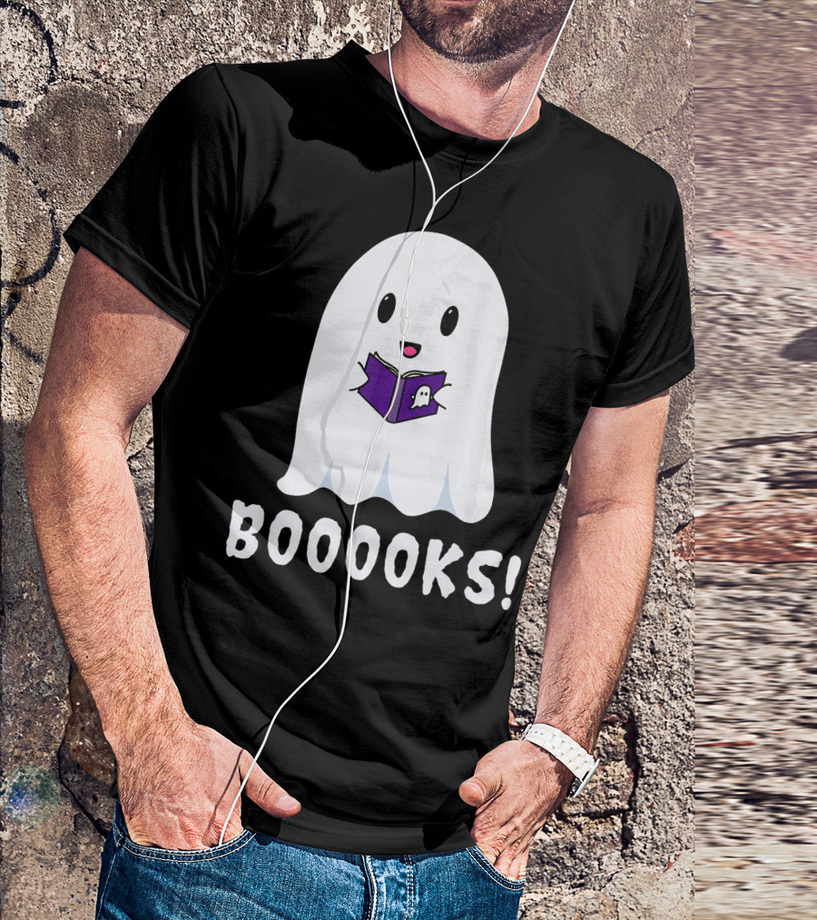 Booooks Ghost Halloween Reading Library T-Shirt