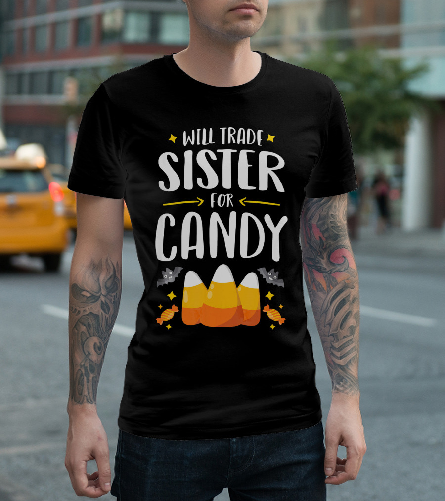 Will Trade Sister for Candy Halloween Boys Matching T-Shirt