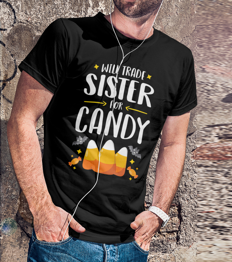 Will Trade Sister For Candy Halloween Boys Matching T-Shirt