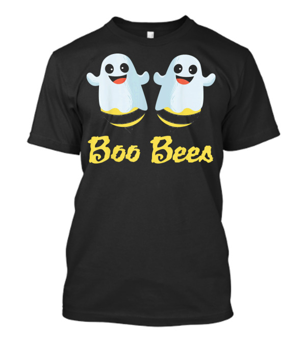 BOO BEES Couples Ghosts With Smiling Faces And Yellow Stripes T-Shirt