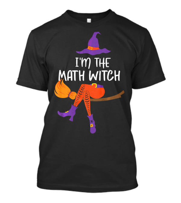 I'm The Math Witch: Purple Hat And Broomstick Rider T-Shirt