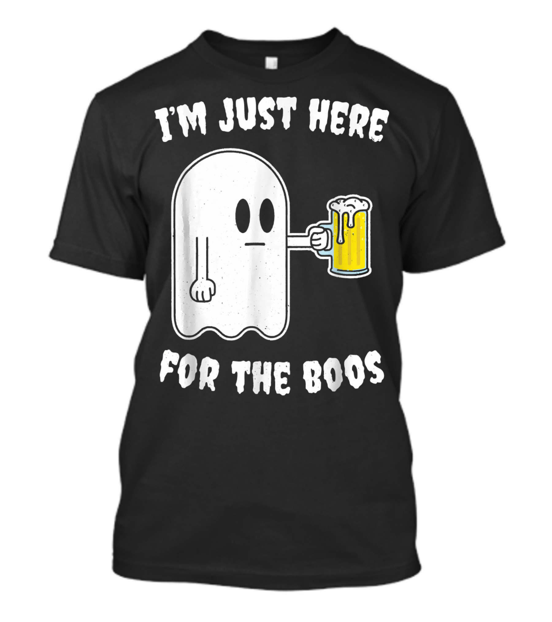 I'm Just Here For The Boos Ghost Holding Beer Mug T-Shirt