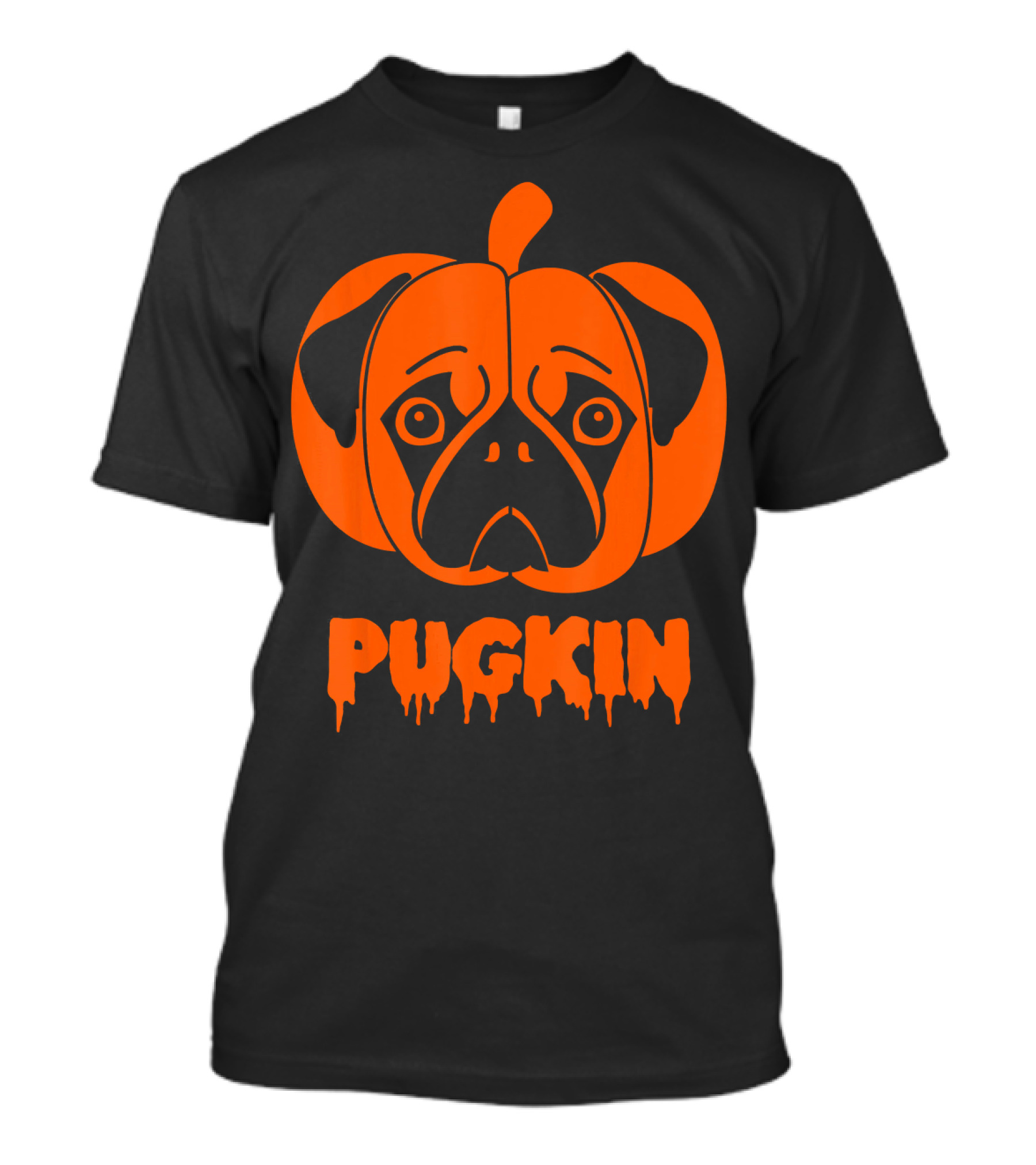 Pugkin Cute Funny Pug Halloween Pumpkin T-Shirt