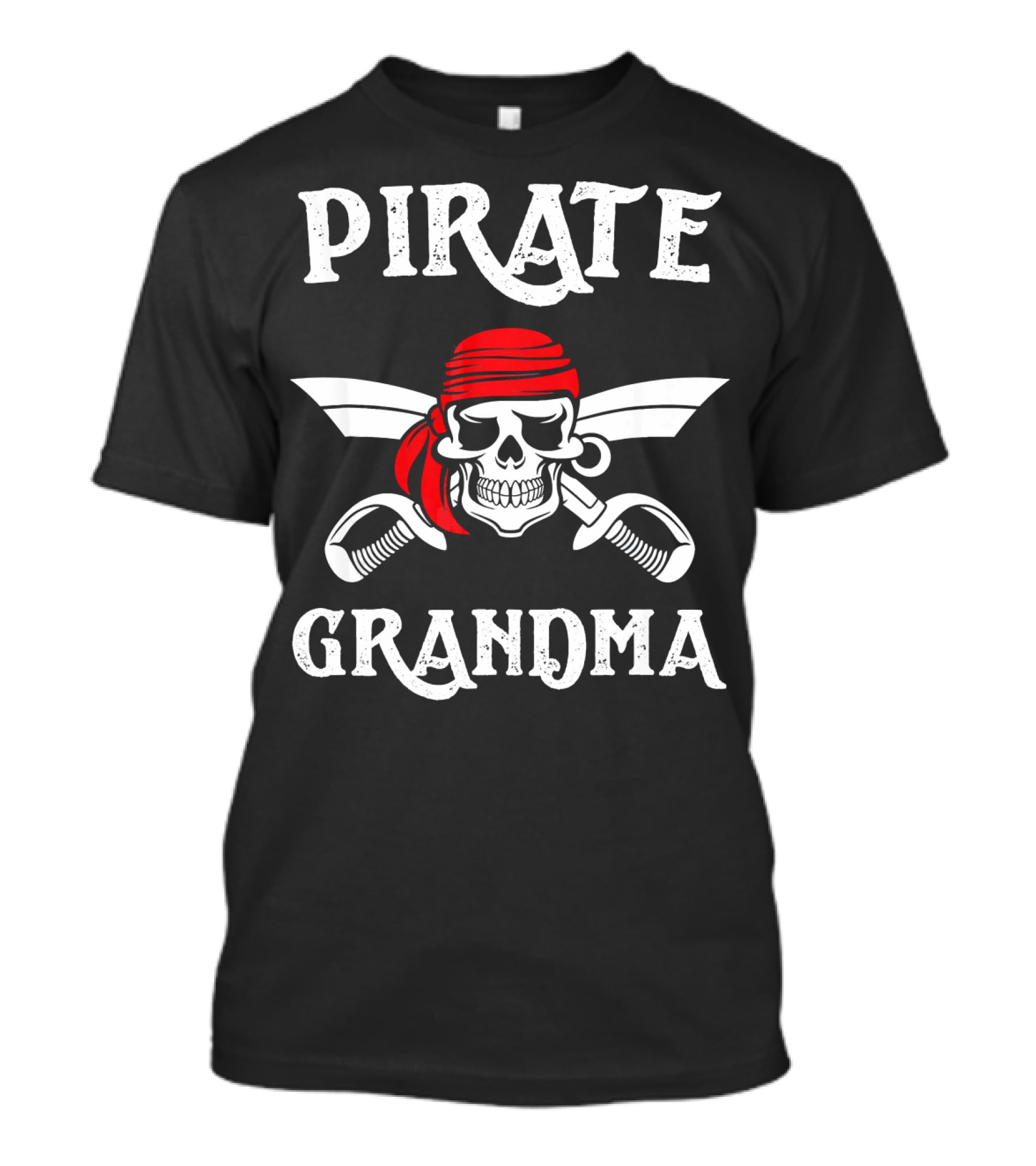 PIRATE GRANDMA Skull Bandana Swords T-Shirt