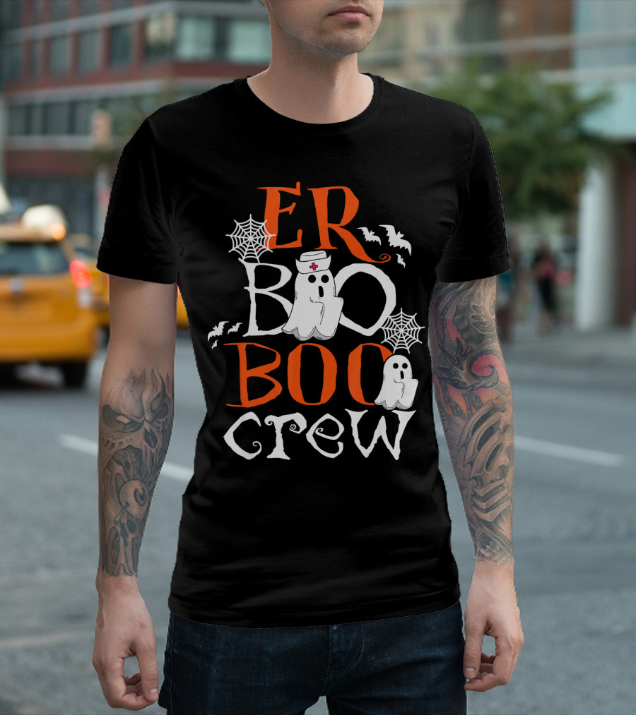 ER Boo Boo Crew Halloween Ghosts Nurse Spiders Bats T-Shirt