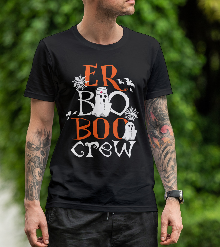 ER Boo Boo Crew Halloween Ghosts Nurse Spiders Bats T-Shirt