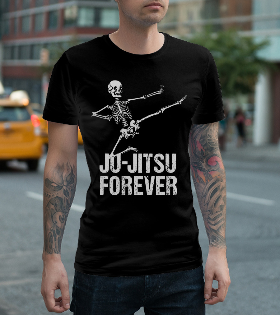 Ju Jitsu Forever Kicking Skeleton Moves T-Shirt