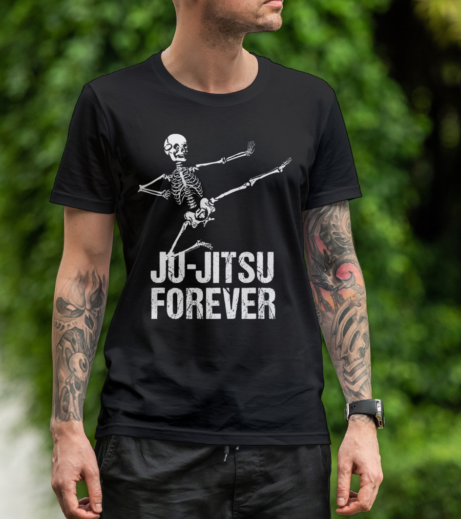 Ju Jitsu Forever Kicking Skeleton Moves T-Shirt