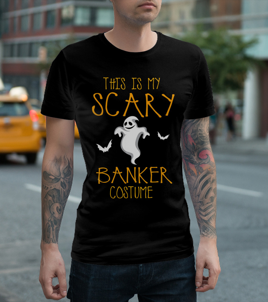 This Is My Scary Banker Costume Ghost and Bats Halloween T-Shirt