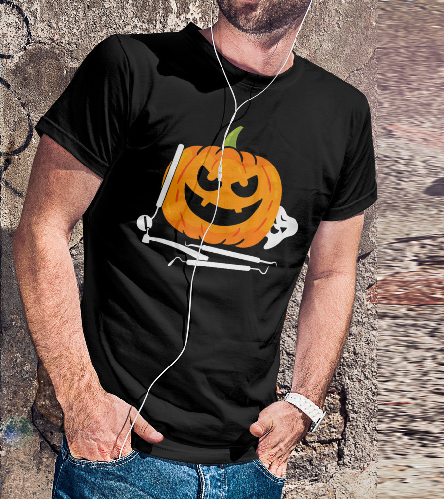 Funny Halloween Pumpkin Dentist T-Shirt
