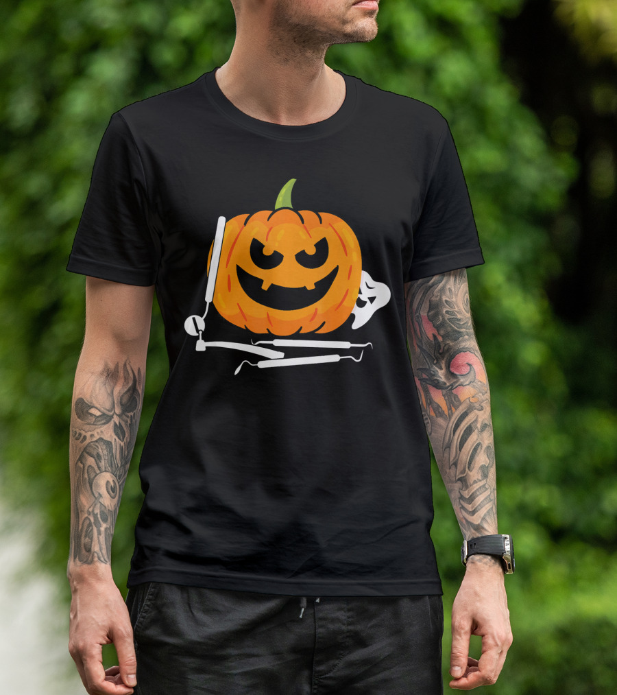 Funny Halloween Pumpkin Dentist T-Shirt