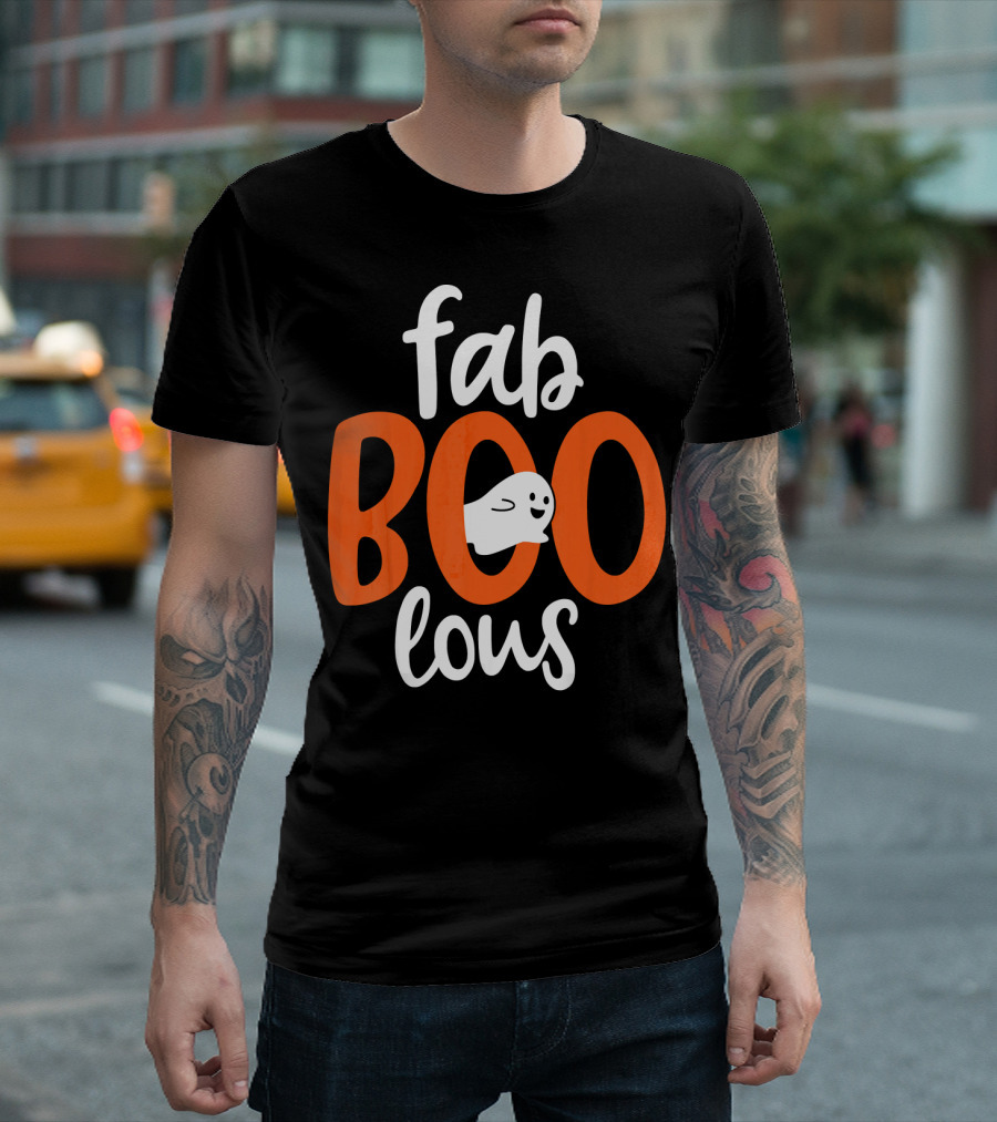 Fab BOO Lous Funny Fabulous Halloween Cel Ghost Image T-Shirt
