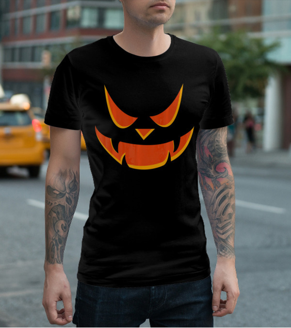 Scary Pumpkin Face Jack O Lantern Halloween T-Shirt