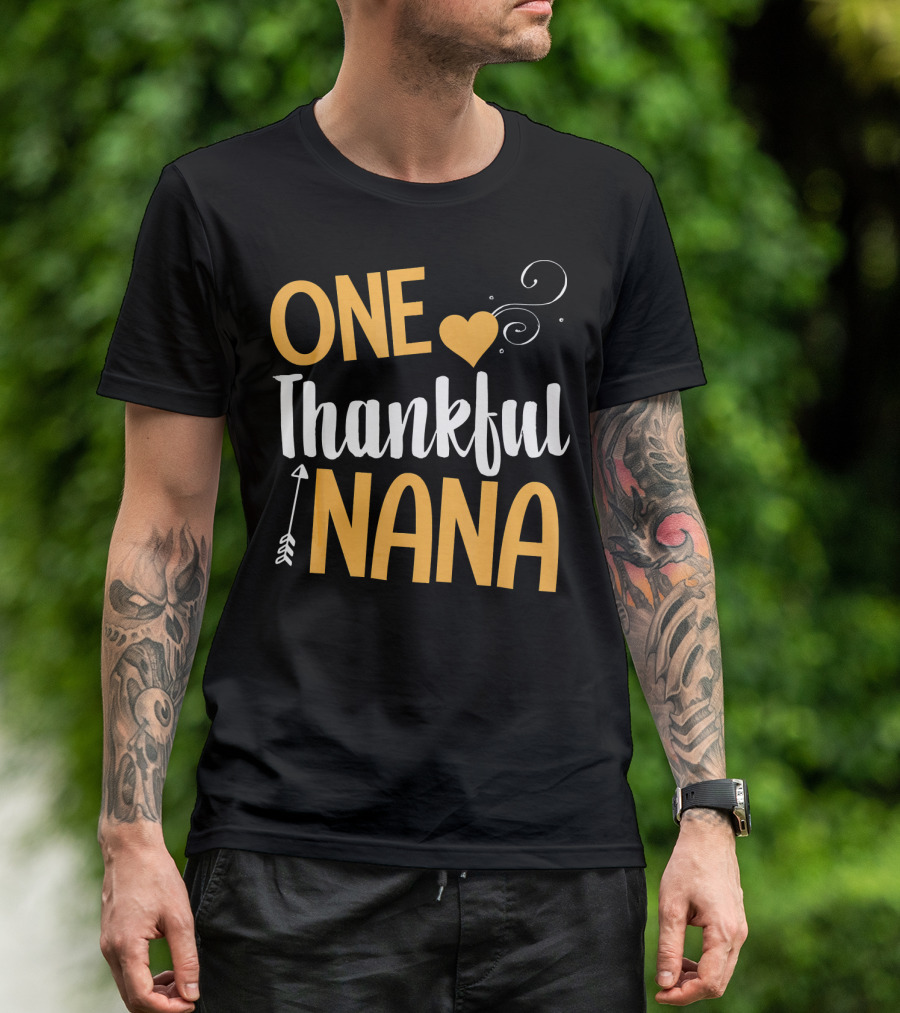 One Thankful Nana Heart Arrow Swirl T-Shirt