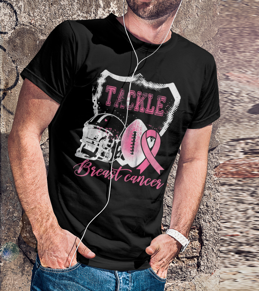 Tackle Breast Cancer Football Survivorship Awareness T-Shirt