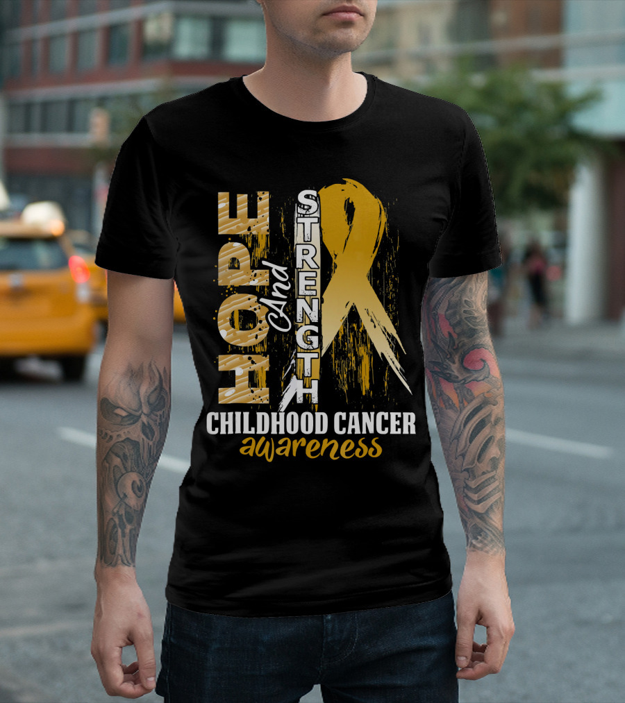 Hope and Strength Childhood Cancer Awareness T-Shirt