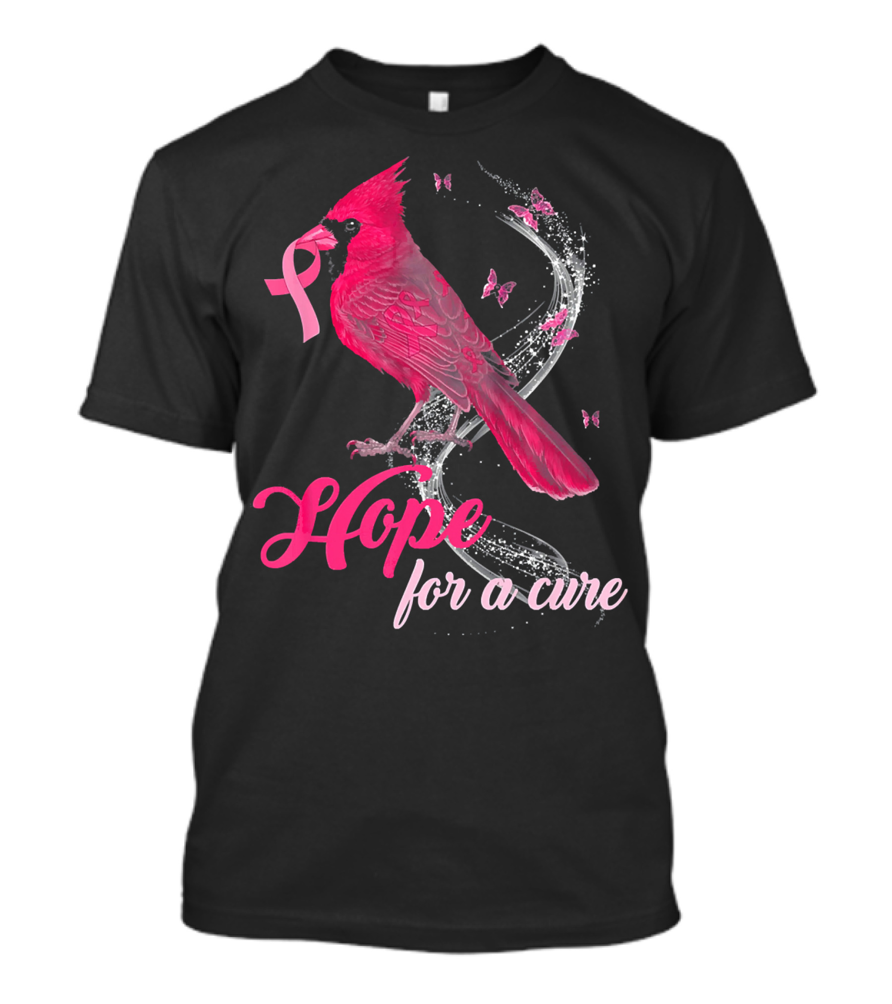 Hope For A Cure Breast Cancer Cardinal Bird T-Shirt