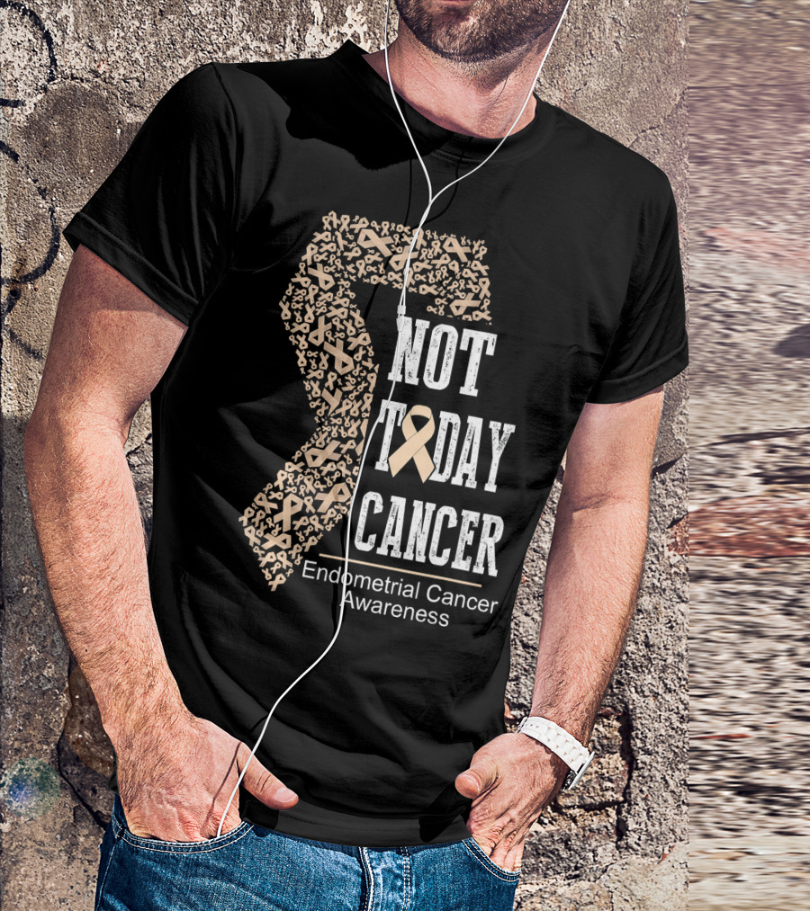 Not Today Cancer Endometrial Cancer Awareness T-Shirt