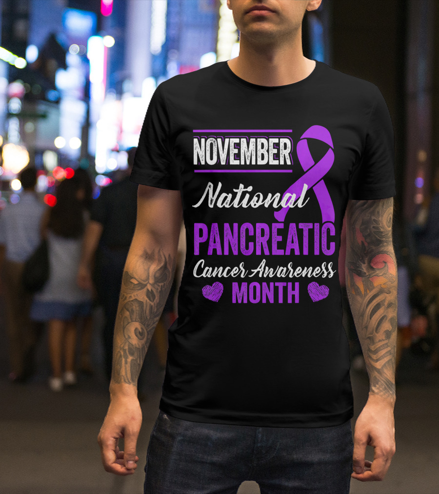 November National Pancreatic Cancer Awareness Month Purple T-Shirt